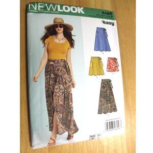 UNCUT New Look 6456 sewing pattern for WRAP SKIRTS sizes 6-18 from the year 2016